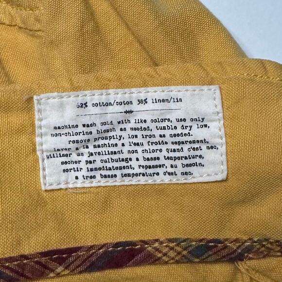 Cartonnier | Anthropologie Brand Nepal Mustard Yellow Linen Blend Utility Jacket - Picture 5 of 6